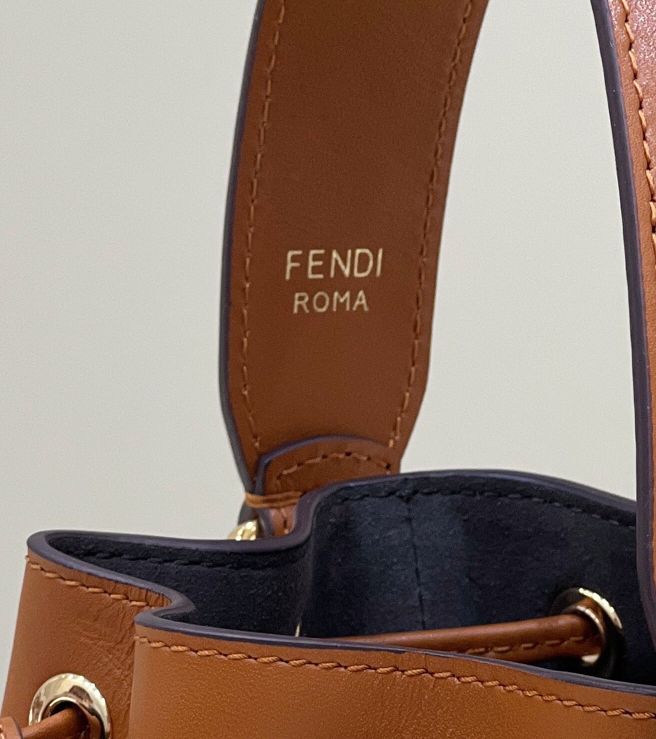 Fendi Mini Mon Tresor Leather Shoulder Bag Brown